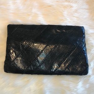 Ronay Leather and Snake Clutch